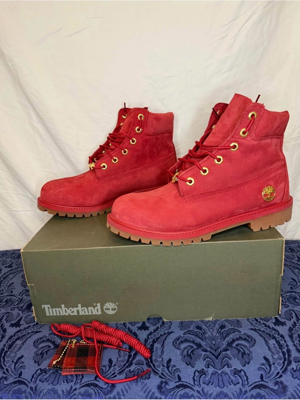 Timberland Premium 6” Waterproof Dark Red Nubuck Junior Size 7